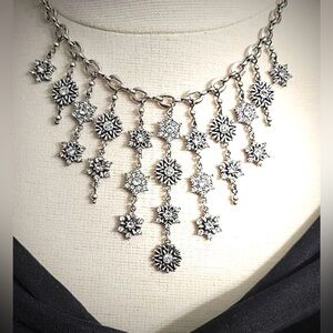 🆕❄️ RARE BRIGHTON VINTAGE NWT Statement ARCTICA Snowflake Necklace❄️ Retail $168
